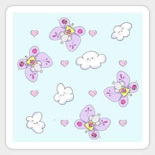 Little rat flies between clouds Sticker